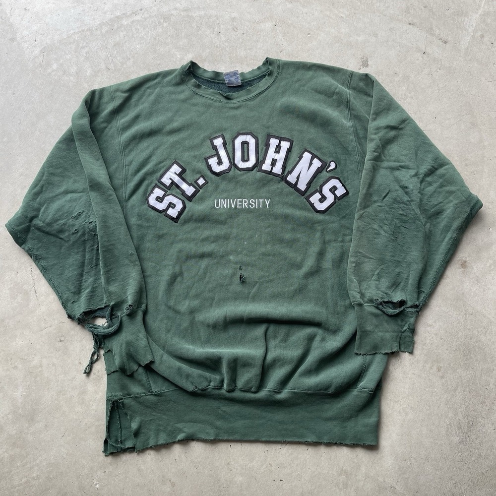 Vintage Champion Reverse Weave St. John Sweatshirt Men XXL Distressed 90s USA